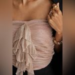 Anthropologie  Maeve Rose Gold Shimmer Ruffled Metallic Tube Top Plus Size 3X Photo 1