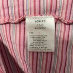 Woolrich Pink Striped Shirt S Womens Short Sleeve Casual Scoop Neck Wildrose Photo 3