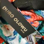 Duo Olowu Green Orange Floral Pull On Full Circle Skirt Size Medium Photo 9