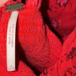 Free People  Bijou Skirt‎ Set Cherry Red Floral 2 Pc Smocked Back Ruffle Sz 8 Photo 5