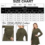 Casual Long Sleeve Tie Waist Ruched Bodycon Mini Crew Neck Cocktail Dress Green S Photo 4