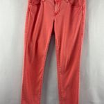 CAbi Womens Size 6 Coral Pink Stretch Jeans Slim Fit Denim Pants Photo 1