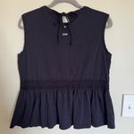 Barbour  Willow Swing Top – Women’s US 8 / UK 12 Midnight Navy Crochet Tie Back Photo 4