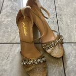 Lulus Shoes Womens Size 8.5 Block Heel Sandals Crystal Embellished Dressy Bridal Photo 0