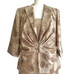 Jessica Howard Evenings Jacket Dress Woman Tan Sequins 2 Piece Midi Size 14W Photo 1