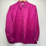 Chico's Chico’s Suedecloth Lexington Magenta Long Sleeve Button Front Tunic Shirt 1/M Photo 0