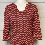 Ellie Kai Brown & Coral Wavy Stripe Dress Size 6 Photo 1