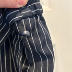 Tommy Hilfiger  Midnight Navy‎ & White Pinstripe Straight Leg Belted Women Size L Photo 6