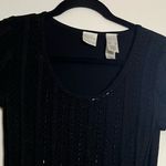 Emma James Black Beaded Knit Top – Size S – Elegant, Textured & Timeless Photo 3