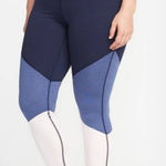 Old Navy  ACTIVE | Go Dry Navy Blue Colorblock Athletic Workout Leggings Photo 0