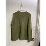 J.Crew  Wool Blend Chunky Knit V-Neck Sweater Olive Green Grunge Oversized Size M Photo 3