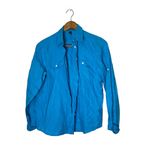 Ralph Lauren The LAUREN ® Roll-Tab-Sleeve Aqua Blue Turquoise Linen Shirt Photo 4