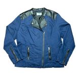 Ruff Hewn Blue and Black Bomber Jacket Lightweight Athletic Style Photo 0