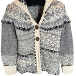 Free People Fair Isle Wool Blend Hooded Cardigan Sweater Photo 5