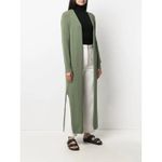 APPARIS Long Duster Cardigan Sweater Olive Green Maxi Split Sides Made in Italy Size undefined Photo 2