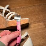 Carmen Marc Valvo  Cork Wedge Sandals White Silver 9 Photo 4