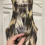 Parker  Maya Brown Yellow Ikat Print 100% Silk  Racerback Mini Dress Photo 5