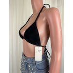 Hot & Delicious Women's  Black Corduroy Bikini Top Size Large Photo 2