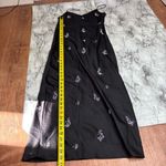 ZARA  Black beaded rhinestone detail Satin slip dress midi length long size XS Photo 3