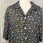 Impressions (Woman) Vintage 80's/90's Cottage Floral Button Down Blouse Navy-XL Photo 1