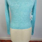 Anthropologie  Daily Practice Blue Ribbed Sweater Photo 3