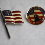 Source Unknown USA Flag/ God Bless America Home Of The Free Set Pin/Brooch Photo 0