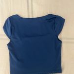 Live in the Moment  Top Cropped Square Neck Top Blue Photo 3