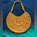 Wooden Beaded Vintage Retro Style Handbag Purse Photo 2