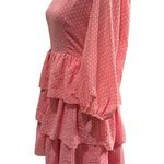 Sugar Lips  Corinne Polka Dot Tiered Mini Dress bell sleeve flowy spring Easter S Photo 6