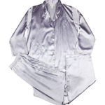 Natori  Womens Satin Pajama Set Long Sleeve Purple Size S Small Photo 0