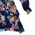 Nicholas Navy Blue Floral Pin Tuck Silk Mini Dress | U.S. Woman’s Size 2 Photo 9