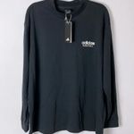 Adidas  Basketball Mock Neck Long Sleeve Loose Fit Tee T-Shirt Black NWT LG Photo 0