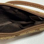 Coach  Small Tan and Brown Signature Wristlet Zip Pouch/Wallet Photo 3