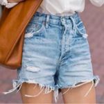 AGOLDE  Light Blue Distressed Jean Shorts Photo 3