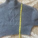 VERO MODA Gray Cable Knit Mock Neck Cropped Sweater Size Small Photo 9