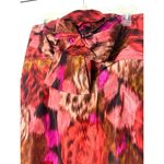 J.Crew  Red Pink Watercolor Silk Strapless Bow Dress Size 8 Photo 3