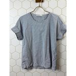 Stateside from Anthropologie Blue Stripe 100% Supima Cotton Top - Size - Small Photo 4