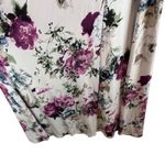 Pink Blush Floral Maxi Dress Medium Maternity Belted Flowy Stretch Soft Knit White Photo 1