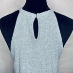 fab'rik Fab’rik Blue Heathered Sleeveless Sweater Sz M Fringe Hem Lightweight Halter NWT Photo 5