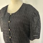 Vintage Kari's Korner‎ Black Maxi Dress Lace Short Sleeve Women Plus 30 Formal Size 30W Photo 2