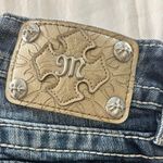 Miss Me  Signature Cuffed Capri Distressed Jeans Size 26 Low Rise EUC Bling Photo 6