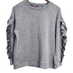 El Shaddai Women'sĀ Long SleeveāGray Shirt With Embroidered Pearls SizeāLarge Black Photo 0