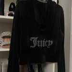 Juicy Couture  Black Rhinestone Velour hoodie Photo 0