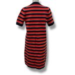 J. Crew Size M Orange Navy Striped 100% Merino Wool Sweater Dress Preppy Size M Photo 6