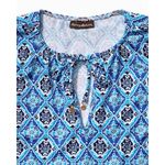 Tommy Bahama Tika Tiles Swim Dress Cover Women's M Blue Split Neck Coastal Beach Photo 1