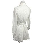 ZARA White Collar Floral Eyelet Lace Long Sleeve Belt Mini Shirt Dress Size M Photo 1
