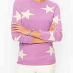 Talbots  100% Cashmere Crewneck Sweater Star Print Lavender Soft Luxury L Photo 0