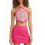 BP  from Nordstrom Crochet Hankerchief Halter Top in Pink Festival Swirl XL. NWOT Photo 1