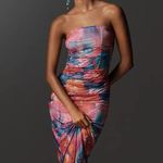 Anthropologie The Soleil Slim Strapless Ruched Mesh Dress (NEW Large) Photo 1