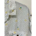 SO  lemon shirt size L white with lemon print sleeveless button down Photo 1